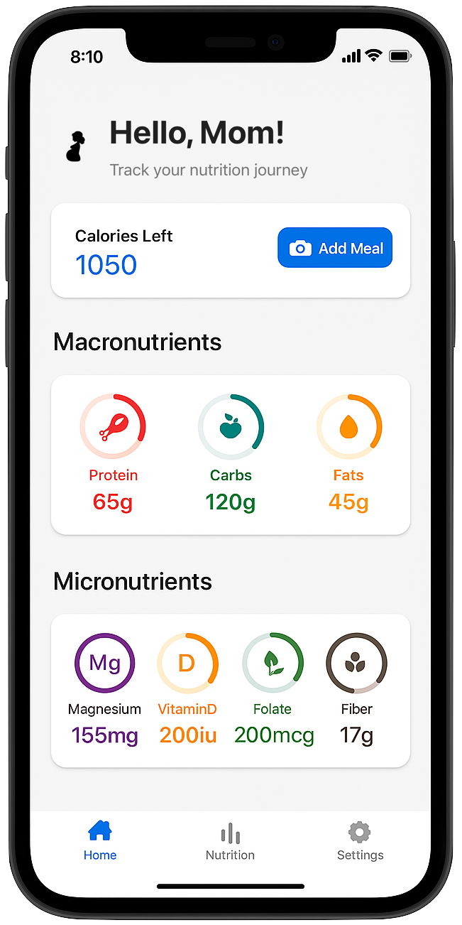 NutriMom App Screenshot